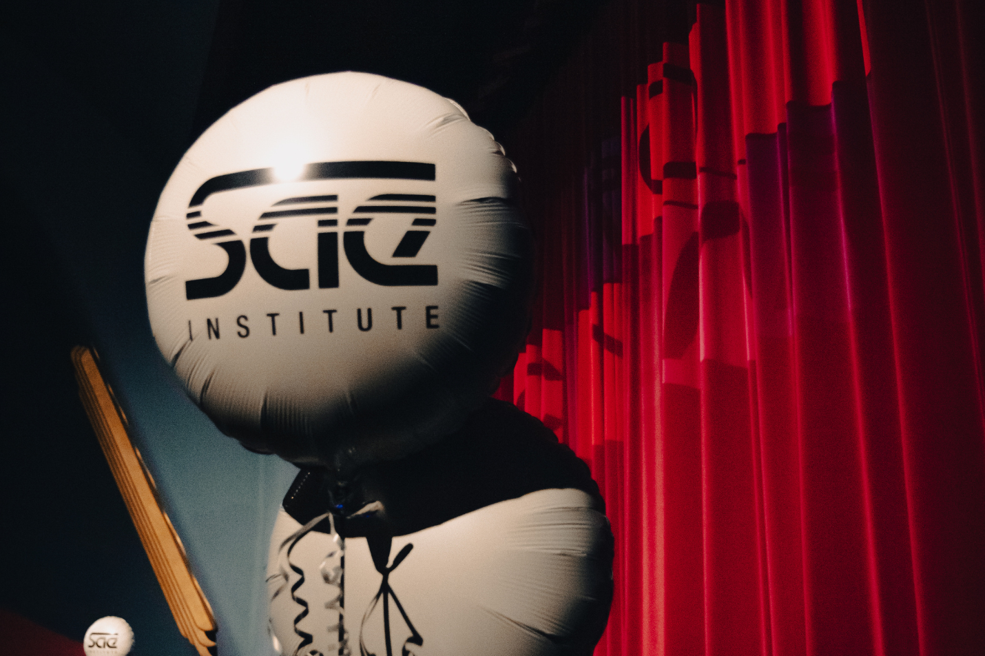 why-sae two white balloons with the SAE logo